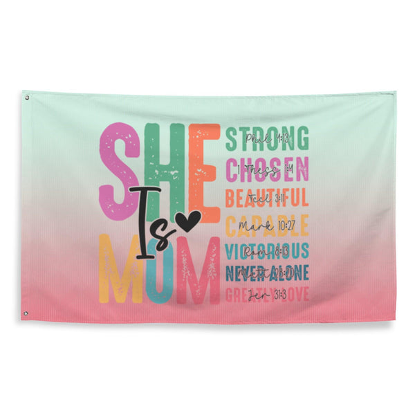 She is Mom Scripture Flag