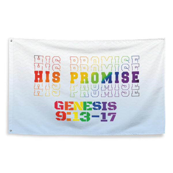 "His Promise" Rainbow 5' x 3' Flag