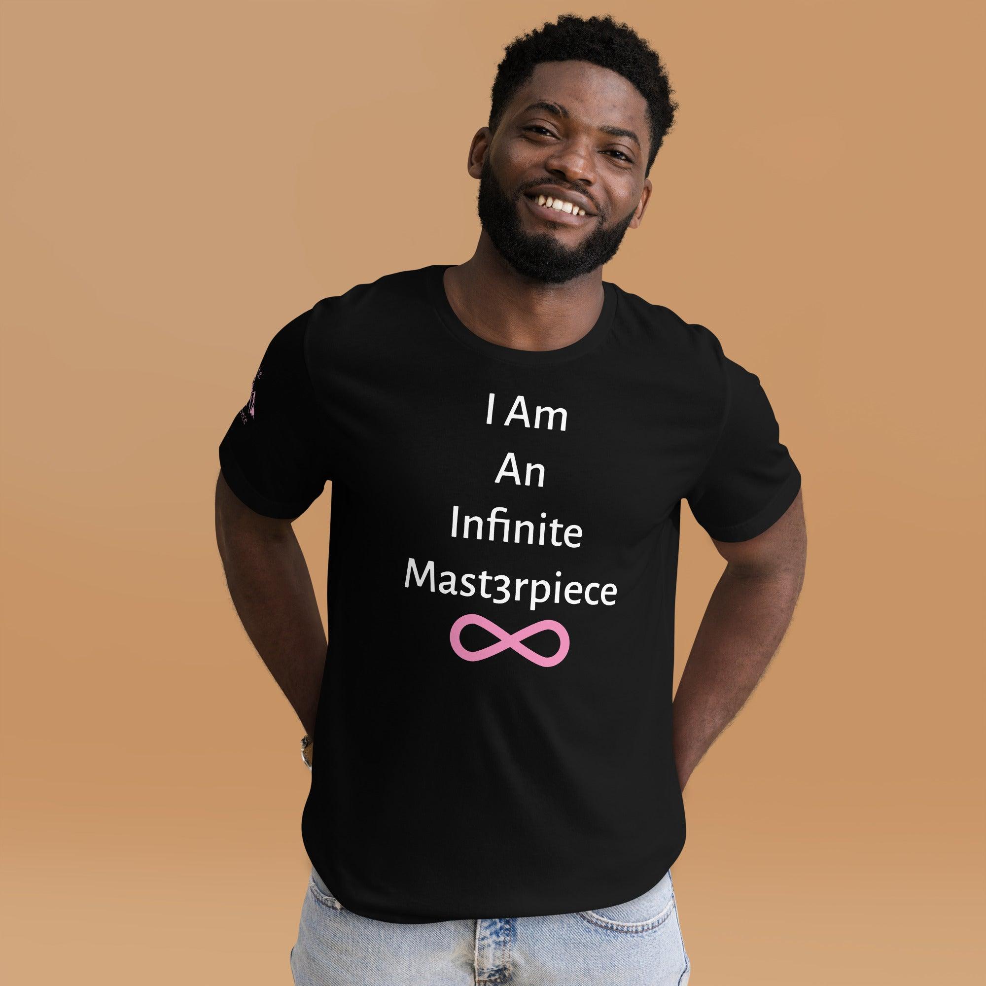 Mens "I Am Mast3rpiece" White/Pink t-shirt