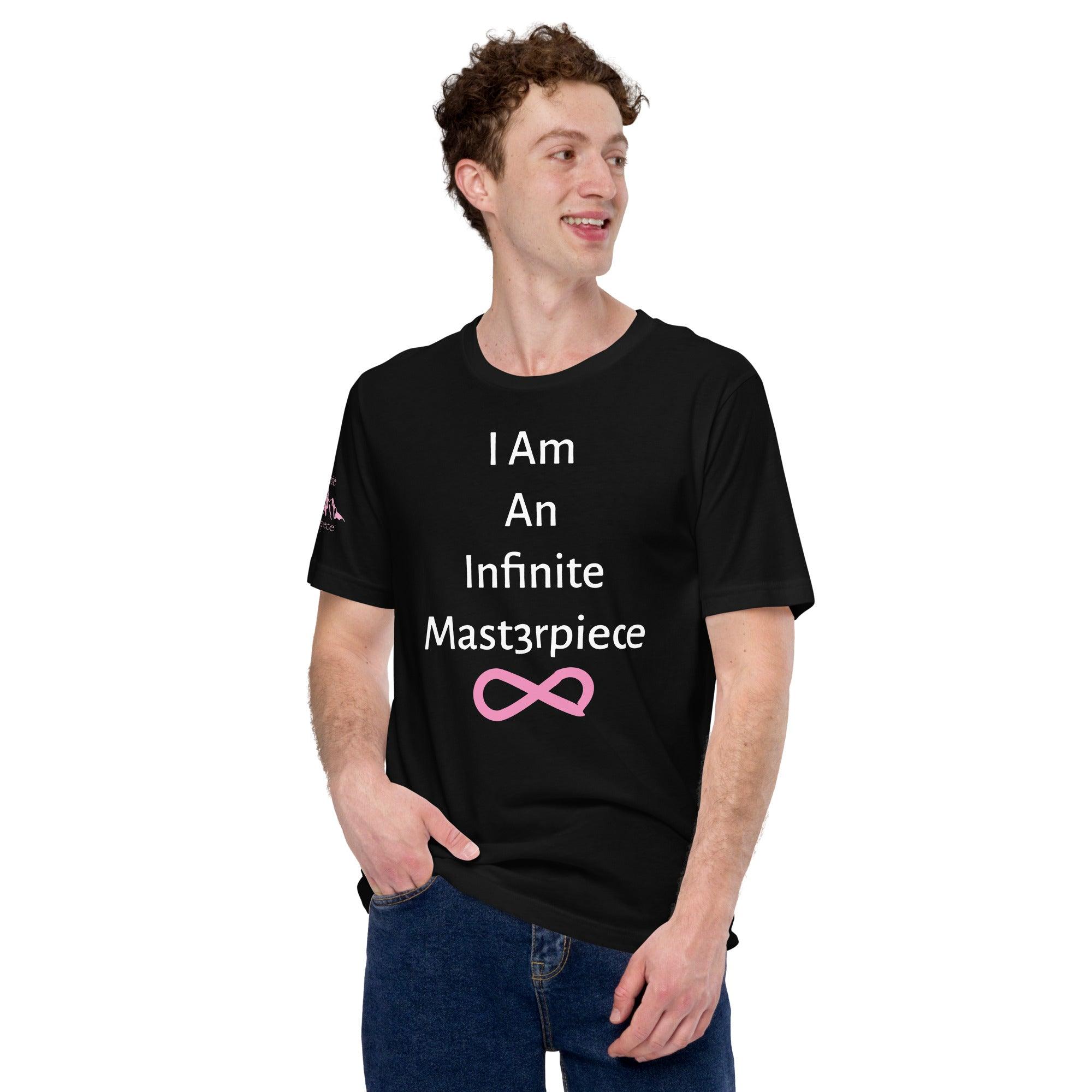 Mens "I Am Mast3rpiece" White/Pink t-shirt