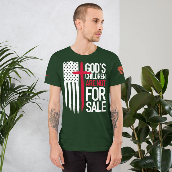 Mens "God's Children" Not 4 Sale Distressed Hanging Cross Flag t-shirt