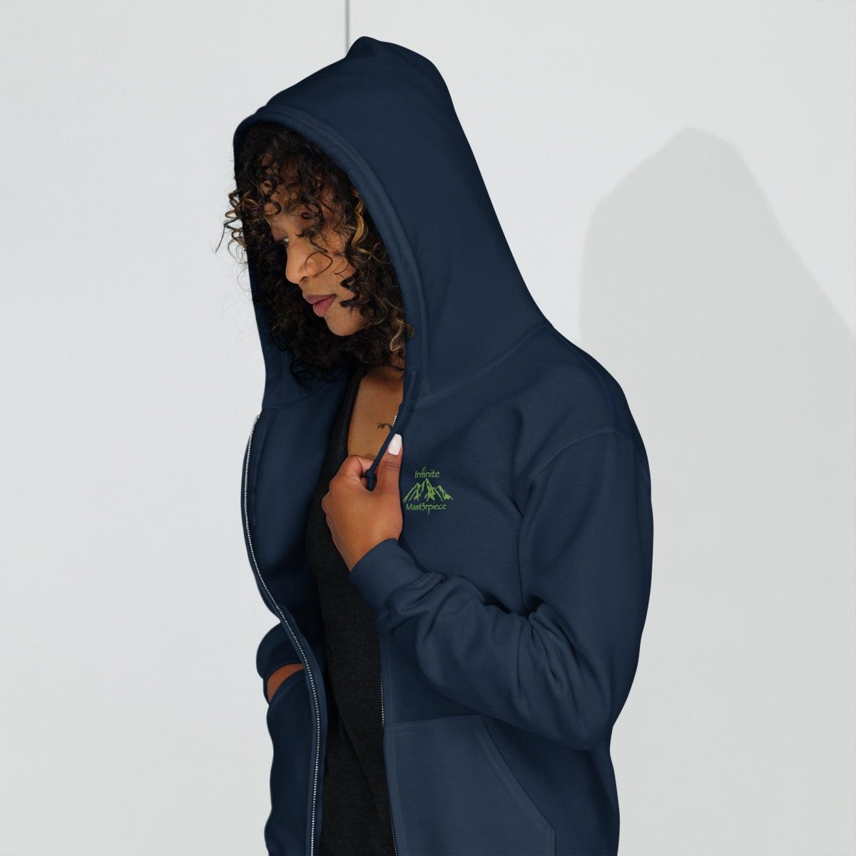 Womens "Legend" in Green Premium Full Zip Hoodie - Infinite Mast3rpiece - 