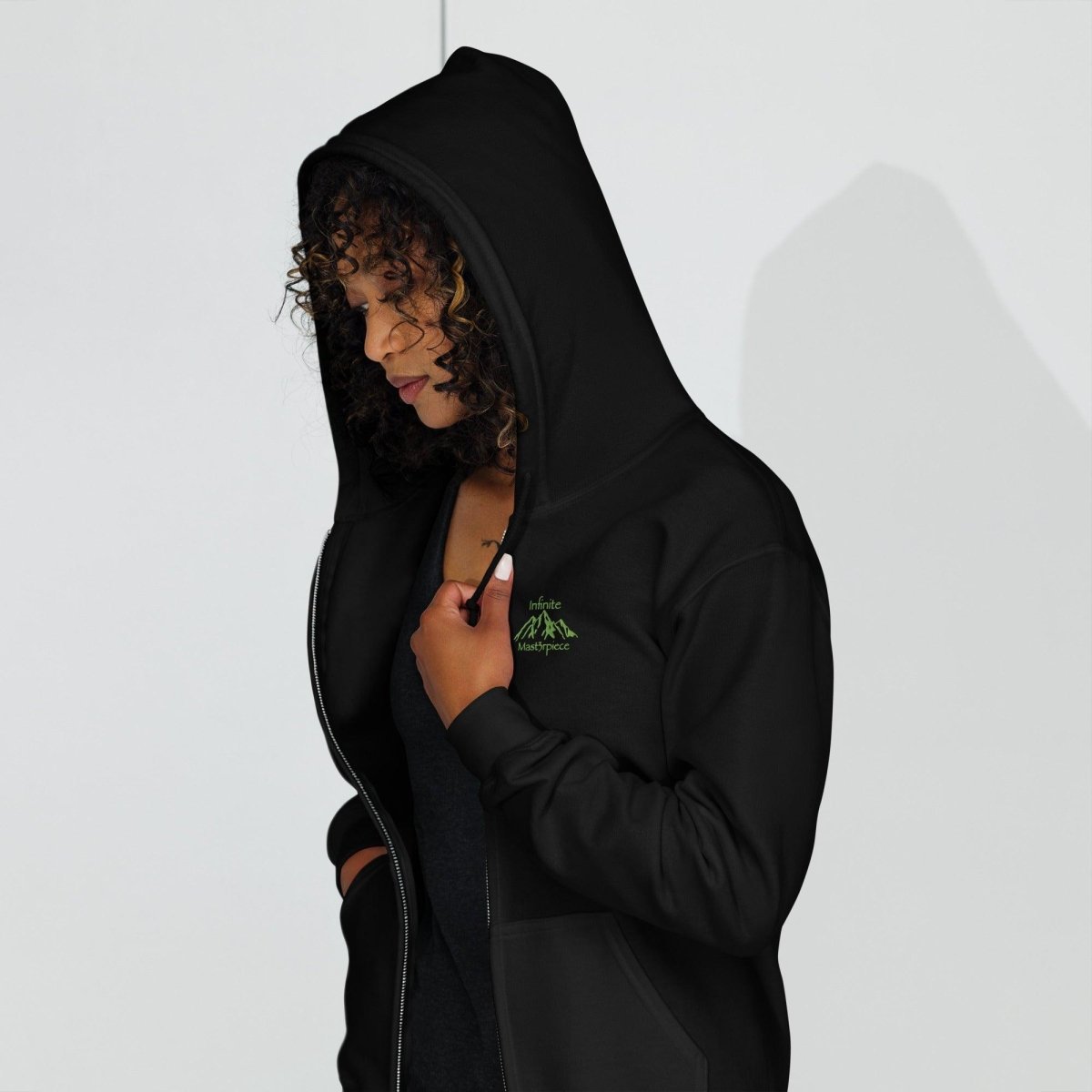 Womens "Legend" in Green Premium Full Zip Hoodie - Infinite Mast3rpiece - 